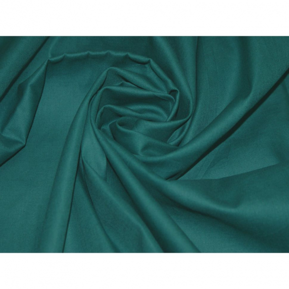 Ткань сатин гл/крашеный, 120 г/м?, 100% хлопок, шир.220см, цв.19-4922 изумруд рул.60м