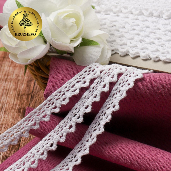 Тесьма вязаная KRUZHEVO 10мм TBY-5036 цв.02 белый уп.50м Тесьма вязаная KRUZHEVO 10мм TBY-5036 цв.02 белый уп.50м