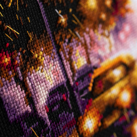 Набор для вышивания ЧУДЕСНАЯ ИГЛА PREMIUM арт.350-762 Огни ночного города 20х27 см