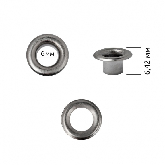 Люверсы сталь New Star №4 (? 6мм, h 6,42мм) цв.черный никель уп.250шт