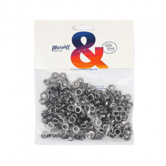 Люверсы сталь New Star №4 (? 6мм, h 6,42мм) цв.черный никель уп.250шт