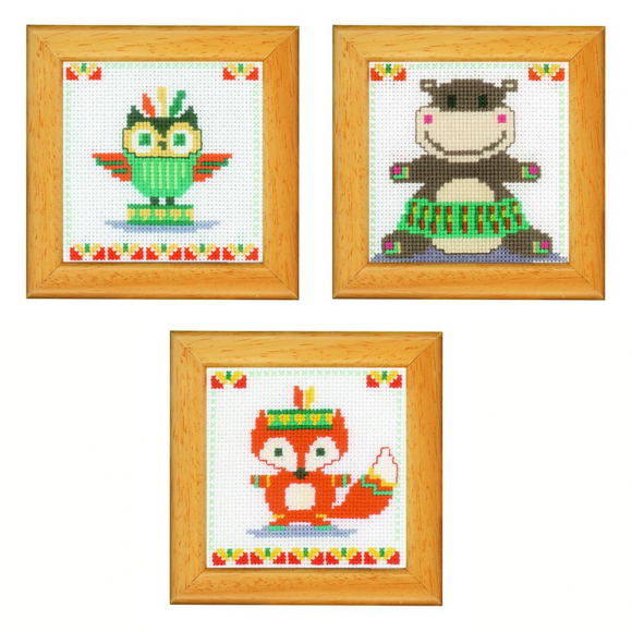 Набор для вышивания VERVACO арт.PN-0155680 Милые животные 8х8 см Набор для вышивания VERVACO арт.PN-0155680 Милые животные 8х8 см