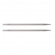 10422 Knit Pro Спицы съемные для вязания Nova Metal 3,5мм для длины тросика 20см, никелированная латунь, серебристый, 2шт