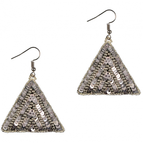 Набор для вышивания KLART арт. 10-511 Серьги треугольные. Серебряный орнамент 3,5х4 см