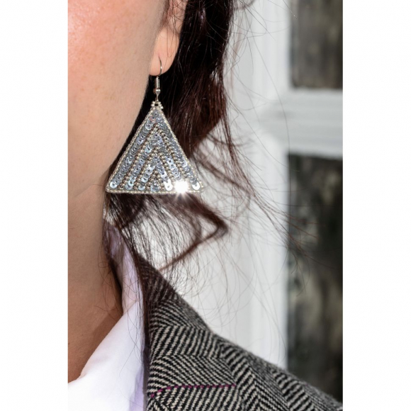 Набор для вышивания KLART арт. 10-511 Серьги треугольные. Серебряный орнамент 3,5х4 см