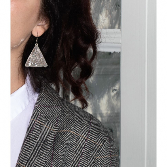 Набор для вышивания KLART арт. 10-511 Серьги треугольные. Серебряный орнамент 3,5х4 см
