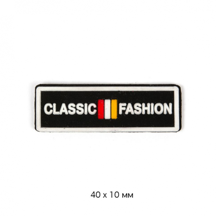 Аппликация пришивная CLASSIC FASHION 40х10мм арт.TBY.SHEV.40 цв.черная основа уп.20шт