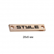 Лэйбл металлический Style арт.TBY.8862 28х6мм цв.золото уп.50шт