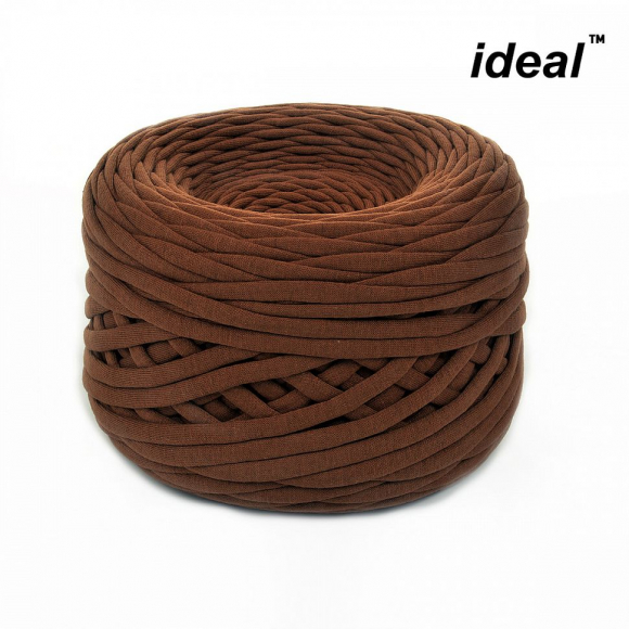 Пряжа Ideal трикотажная лицевая 100м, 350-380 г, ширина 7-9мм цв. капучино