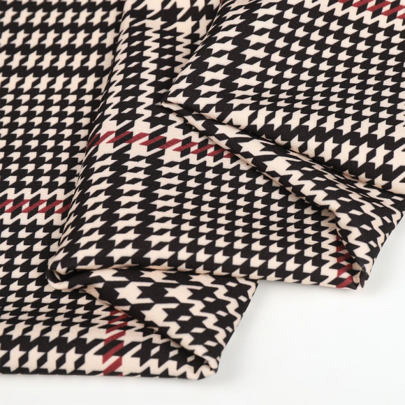 Ткань Барби 200 г/м? 95% полиэстер, 5% лайкра шир.148 см арт.Bar.pr.0419.2 цв.02 гусиная лапка рул.25м