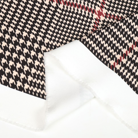 Ткань Барби 200 г/м? 95% полиэстер, 5% лайкра шир.148 см арт.Bar.pr.0419.2 цв.02 гусиная лапка рул.25м