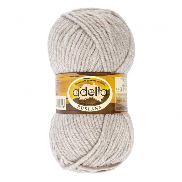 Пряжа ADELIA RUSLANA (75% акрил, 25% шерсть) 5х100г/100м цв.02 св.бежевый
