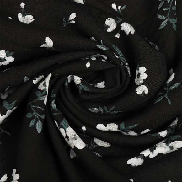 Ткань Штапель  TBY Vi-HLA210109-c1 плот 110г/м2 100% вискоза шир. 145 см цв.с1 черный рул.25м