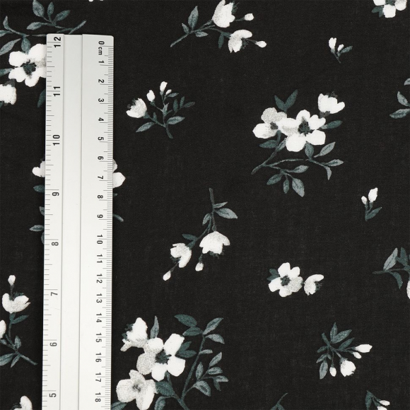 Ткань Штапель  TBY Vi-HLA210109-c1 плот 110г/м2 100% вискоза шир. 145 см цв.с1 черный рул.25м