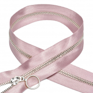 Молния MaxZipper мет. №5 никель атласная тесьма, 50 см цв.S377 пудрово-розовый уп.10шт