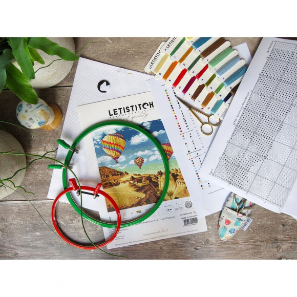 Набор для вышивания LETI арт. 961 Воздушные шары над Гранд-Каньоном 23,5х25 см