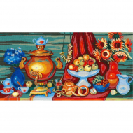 Набор для вышивания мулине НИТЕКС арт.А-0023 Чаепитие 45х24 см