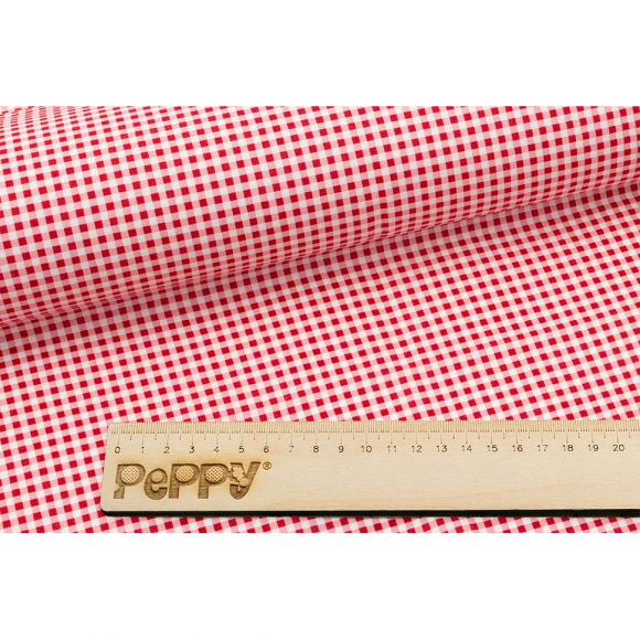 Ткань для пэчворка PEPPY Бабушкин Сундучок 140 г/м? 100% хлопок цв.БС-49 клетка красный уп.50х55 см
