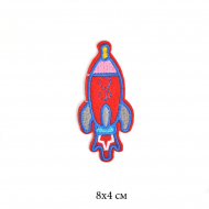 Термоаппликации арт.TBY-2139 Ракета красная 8х4см 10 шт