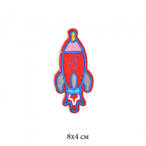 Термоаппликации арт.TBY-2139 Ракета красная 8х4см 10 шт