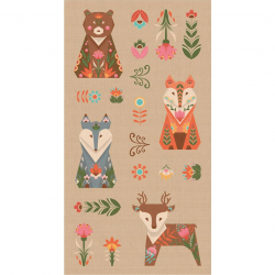 Ткань для пэчворка PEPPY Лесные Жители 146 г/м? 100% хлопок цв.ЛЖ-01 панель бежевый уп.60х110 см