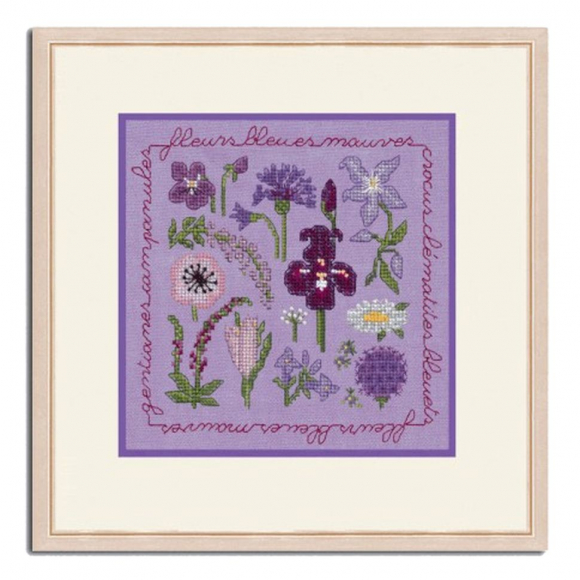 189480_Набор для вышивания "Mauve And Blue Flowers" (Лиловые и голубые цветы), 13 х 14 см