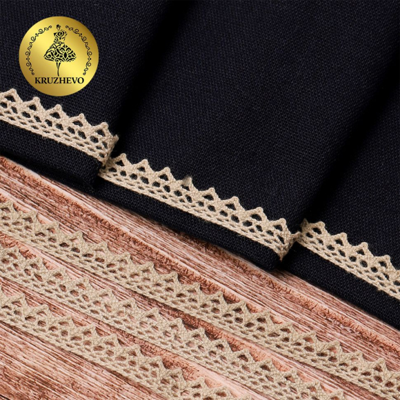 Тесьма вязаная KRUZHEVO 10мм TBY-5036.36 цв.36 св.бежевый уп.10м