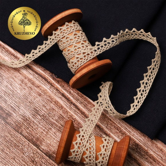 Тесьма вязаная KRUZHEVO 10мм TBY-5036.36 цв.36 св.бежевый уп.10м