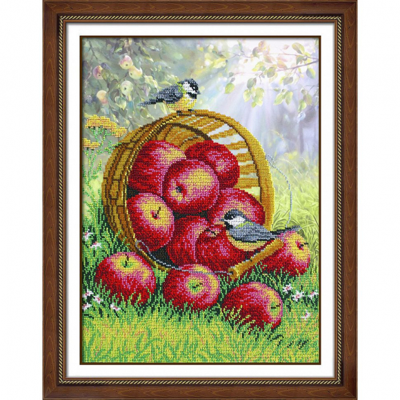 Набор для вышивания бисером ПАУТИНКА арт.Б-1299 Наливные яблочки 28х38 см