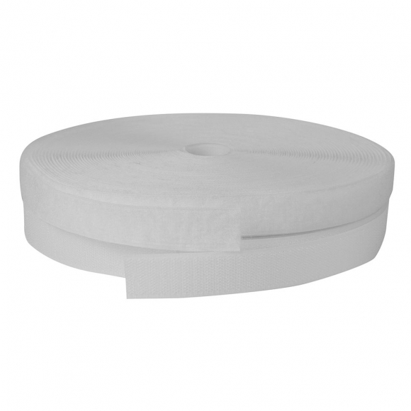 Лента липучка TBY пришивная кач.С шир.25мм цв.F101 белый уп.25м (пара)