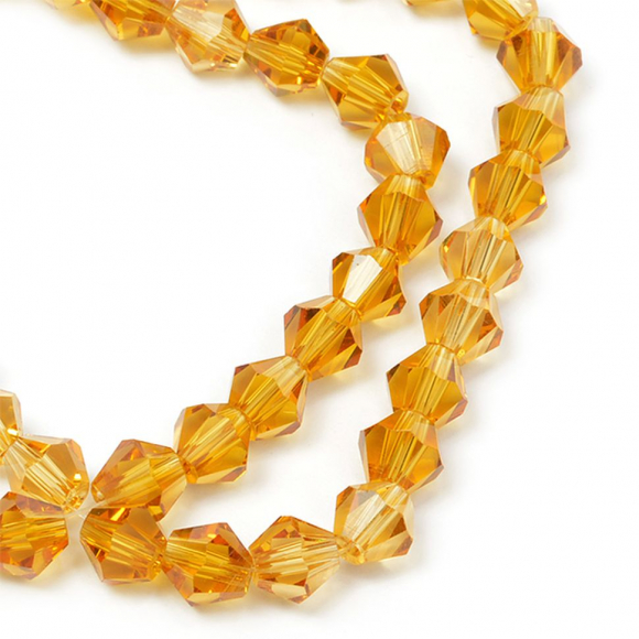 Бусины граненые Биконус(стекло) на нитях арт.TBY-K-1 6х6мм отвер.1,5мм цв.36 желтый уп.1х50 бусин Бусины граненые Биконус(стекло) на нитях арт.TBY-K-1 6х6мм отвер.1,5мм цв.36 желтый уп.1х50 бусин