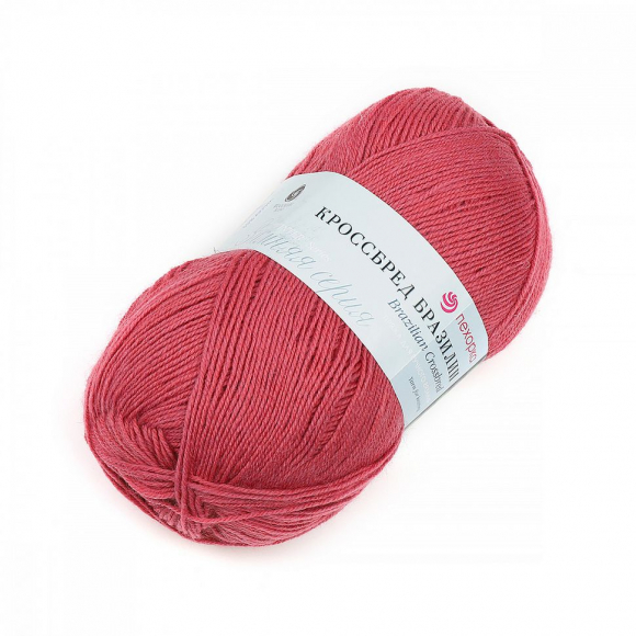 Пряжа для вязания ПЕХ Кроссбред Бразилии (50% шерсть, 50% акрил) 5х100г/490м цв.028 амарант Пряжа для вязания ПЕХ Кроссбред Бразилии (50% шерсть, 50% акрил) 5х100г/490м цв.028 амарант