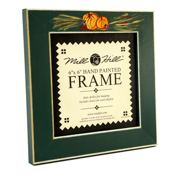 101750_Рамка деревянная цвет зеленый с ручной росписью 101750_Рамка деревянная цвет зеленый с ручной росписью