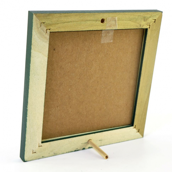 101750_Рамка деревянная цвет зеленый с ручной росписью 101750_Рамка деревянная цвет зеленый с ручной росписью