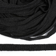 Шнур плоский х/б 15мм турецкое плетение цв.030 т.серый уп.50 м