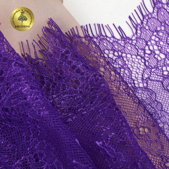 Кружево реснички KRUZHEVO арт.TBY A88 шир.170мм цв.A0507 сиреневый неон уп.3м Кружево реснички KRUZHEVO арт.TBY A88 шир.170мм цв.A0507 сиреневый неон уп.3м
