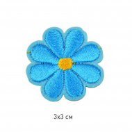 Термоаппликации арт.TBY-2198 Цветочек 3х3см, голубой уп.10шт.