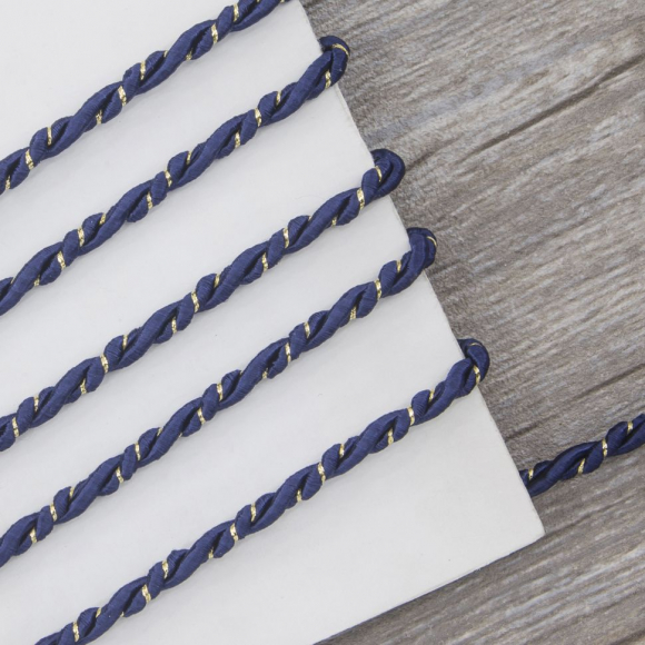 Шнур витой PEGA, тёмно-синий, 5 мм