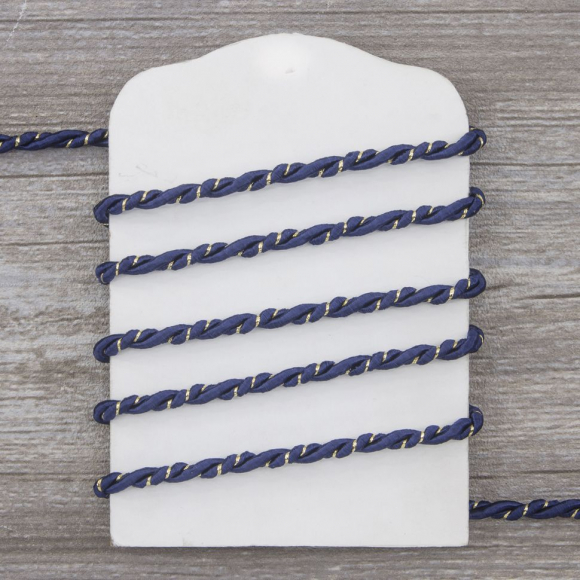 Шнур витой PEGA, тёмно-синий, 5 мм