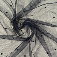 Фатин со стразами арт.231.1-85 шир.150см 100% полиэстер цв.т.синий рул.15-28м