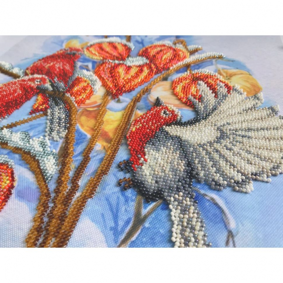 Набор для вышивания бисером ПАУТИНКА арт.Б-1475 Физалис в снегу 28х38 см