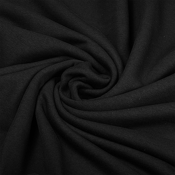 Ткань трикотаж Футер 3х нитка петля хлопок 315г пенье 180см черный уп.6м