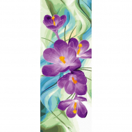 Картина по номерам с цветной схемой на холсте Molly арт.KHS0008 Панно. Фиолетовый крокус (32 цвета) 35х90 см