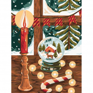 Картины по номерам с холстом на подрамнике ФРЕЯ арт.PNB.PMC-065 Рождество у окна 40х30 см