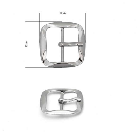 Пряжка металлическая TBY.1667 14х14,5мм, внутр. размер 10мм цв. никель уп. 10шт