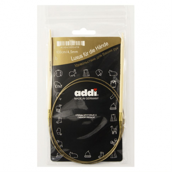 8030_Спицы, круговые, бамбук addiNature BAMBOO №4,5, 100 см