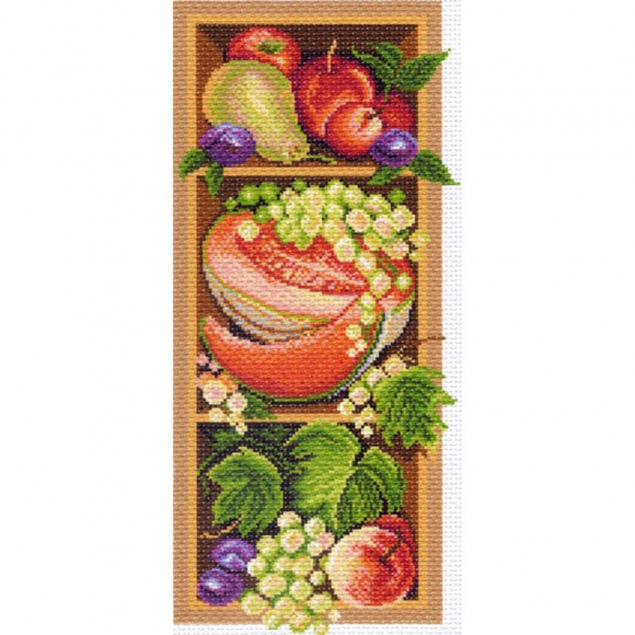 Рисунок на канве МАТРЕНИН ПОСАД арт.24х47 - 1393 Полка с дарами осени