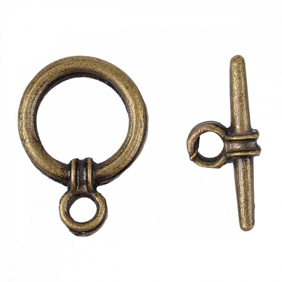 Замок Тогл MAGIC 4 HOBBY для бус арт.MH.111916-4 цв. бронза 11 мм уп.20шт