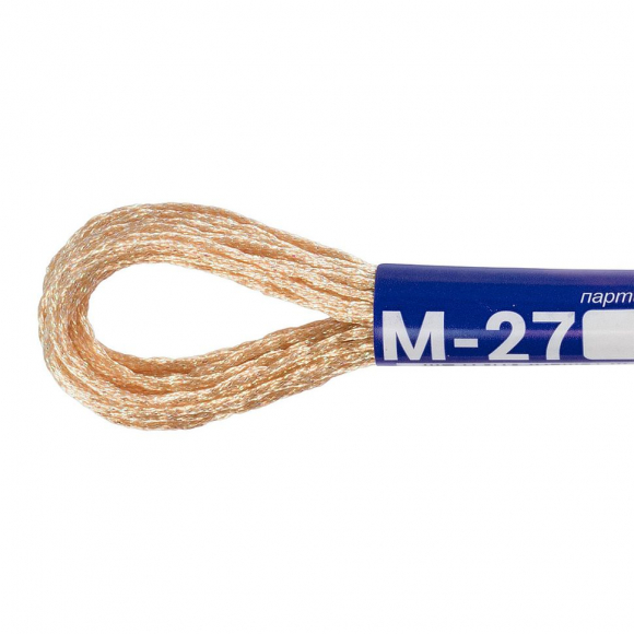 Нитки для вышивания Gamma мулине NM металлик 100% полиэстер 12 x 8 м цв.М-27 золотой