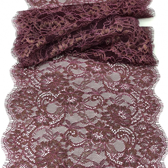 Кружево реснички KRUZHEVO арт.TBY.B4 шир.240мм цв.сливовый уп.3м